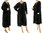 Stylish fall winter dress fine merino wool in black L-XL