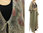 Boho linen gauze maxi coat duster hand painted, in natural L-XXL
