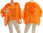 Lagenlook hooded summer tunic linen gauze in orange S-XL