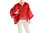 Lagenlook hooded summer tunic linen gauze in red S-L