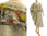 Lagenlook balloon linen dress, hand painted in natural S-XL