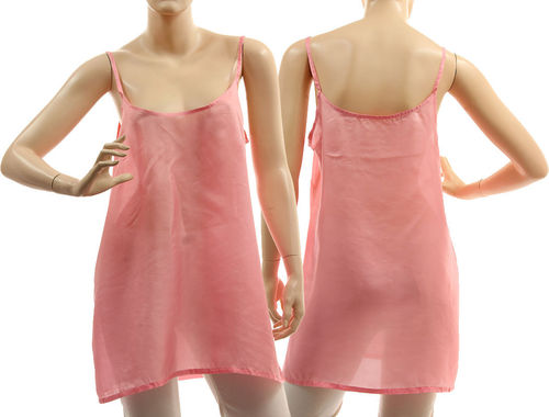 Slip top, strappy tank top, lingerie top, summer top, pure silk in pink M-L