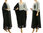 Plus size lagenlook linen maxi dress caftan in black pale grey L-XXL