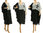 Lagenlook balloon linen dress, in black with grey S-XL