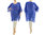 Linen summer tunic, beach dress with fringes, in cobalt blue S-XL