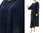 Maxi sweater dress, knitted wool patchwork in dark blue XL-XXL