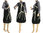 Warm lagenlook pinafore dress boiled wool black grey ecru S-M