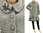 Boho fall winter coat with branches, boiled wool in grey M-L