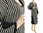 Lagenlook bubble dress striped boiled wool black white M