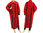 Lagenlook maxi coat with stripes boiled wool in red black M-L