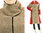 Cozy A-line fall winter coat, boiled wool in beige red M-L