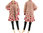 Boho flared coat with polka dots, boiled wool in powder rose M-L