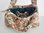 Large shoulder bag handbag made of flowered linen