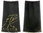Long wrap skirt with gold painting, linen in black L