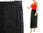 Maxi wrap skirt with large pocket, linen in black L