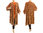 Brown flared knit coat, hand knitted merino wool L-XXL