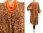 Brown flared knit coat, hand knitted merino wool L-XXL