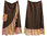 Boho linen maxi skirt wrap ruffle, chocolate brown L-XL
