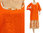 Maxi boho plus size ruffled linen dress in orange L-XXL
