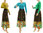 Boho maxi linen skirt with long ruffle, dark brown M