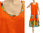Linen ruffled plus size orange tank dress L-XL