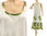 Linen cotton white green ruffled dress plus size L