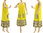 Linen ruffled tank dress in yellow plus size L-XL