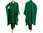 Wide lagenlook cape poncho, wool velor in green one size S-XXXL