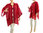 Wide lagenlook linen blouse cover up in red M-XL